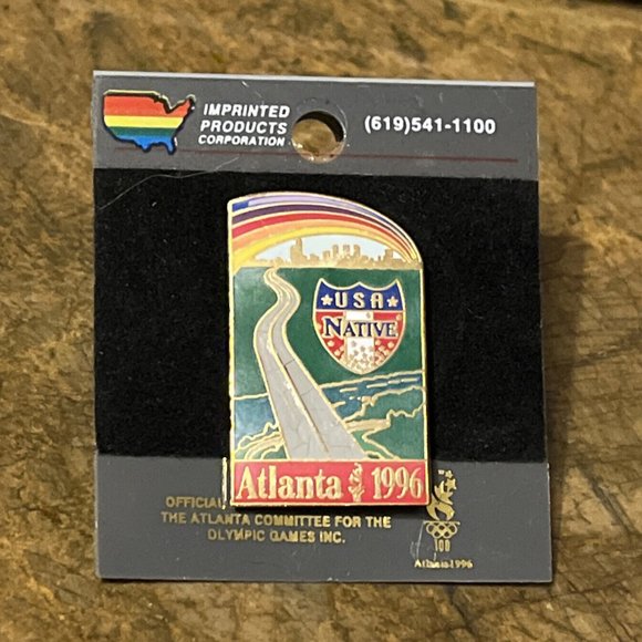 1996 Atlanta USA Native Olympic Pin ~ Road To Atlanta Series - Picture 1 of 4